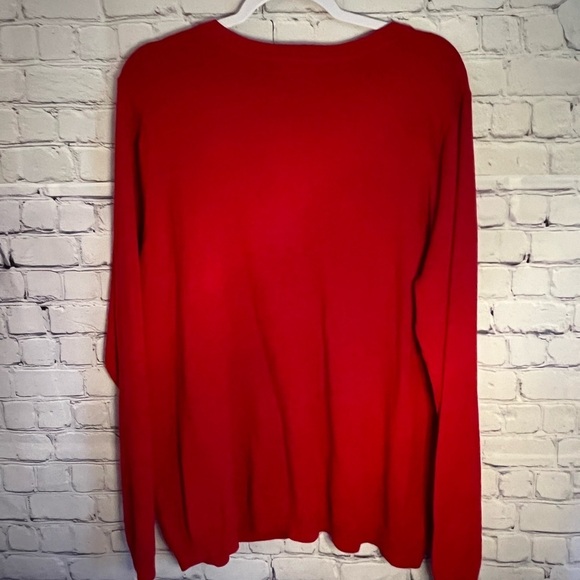 Laura Scott Woman red cardigan beaded collar button up size 1x - Picture 6 of 10